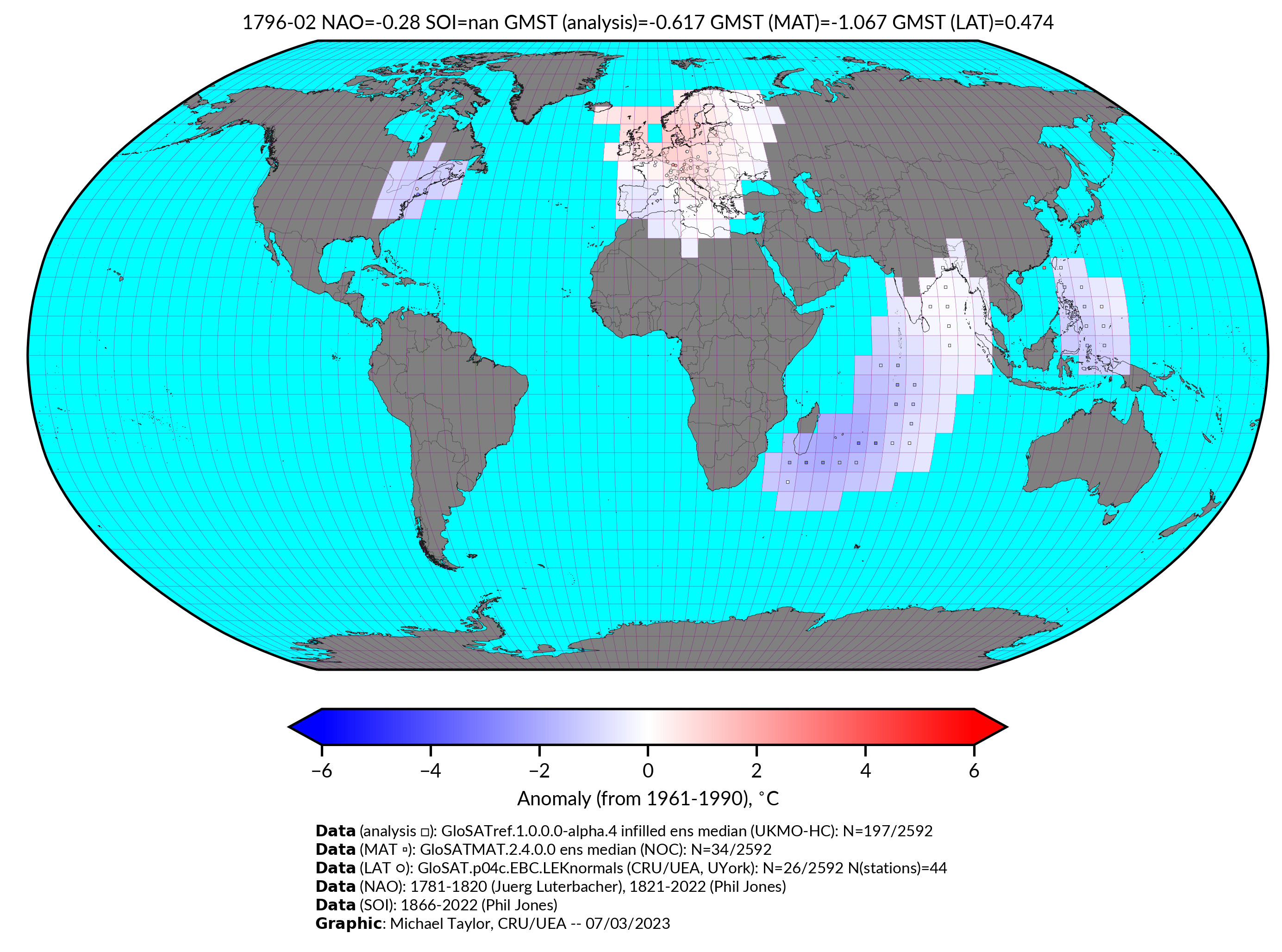 GloSAT temperature anomalies for Feb 1796