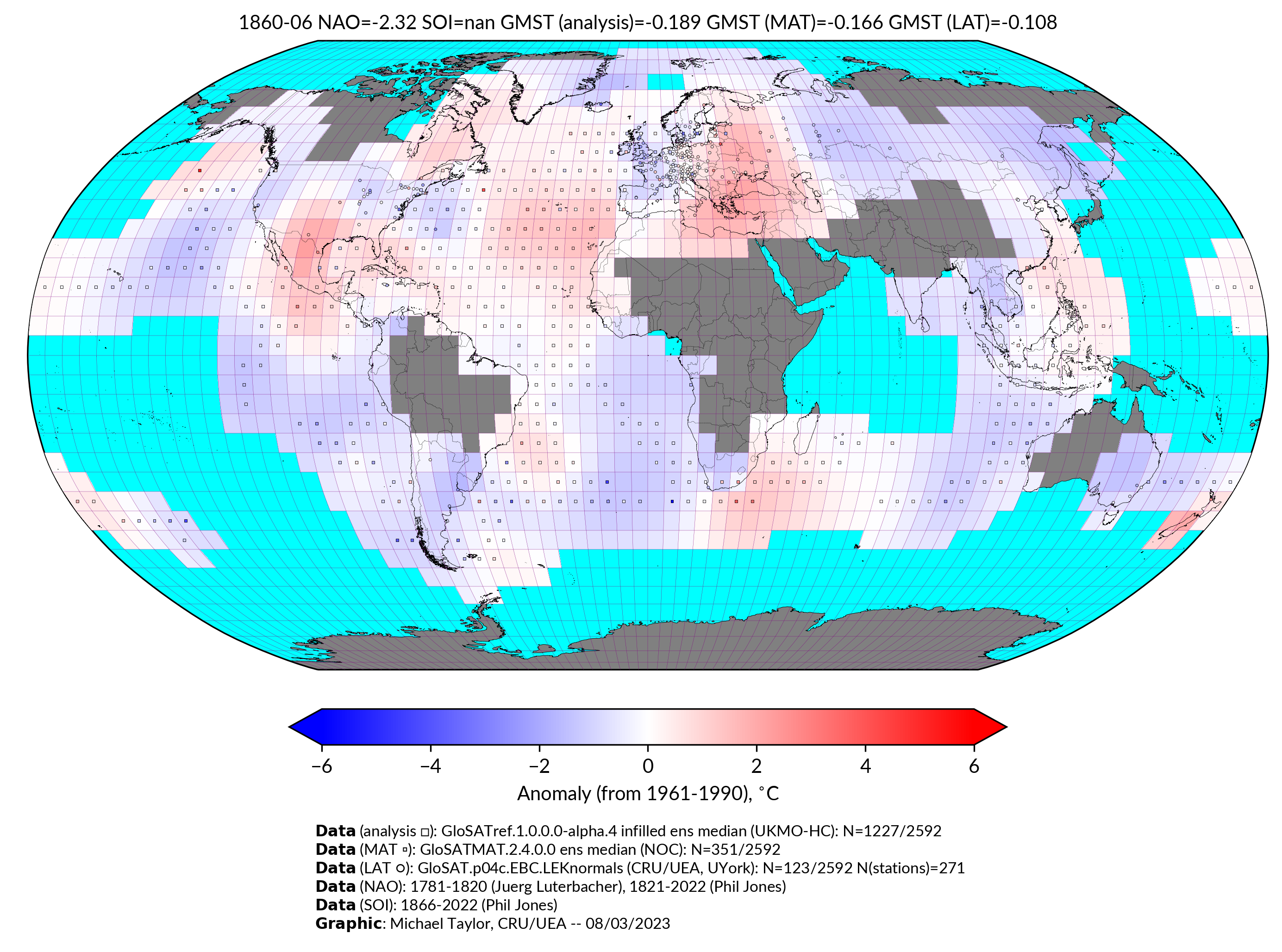 GloSAT temperature anomalies for Jun 1860