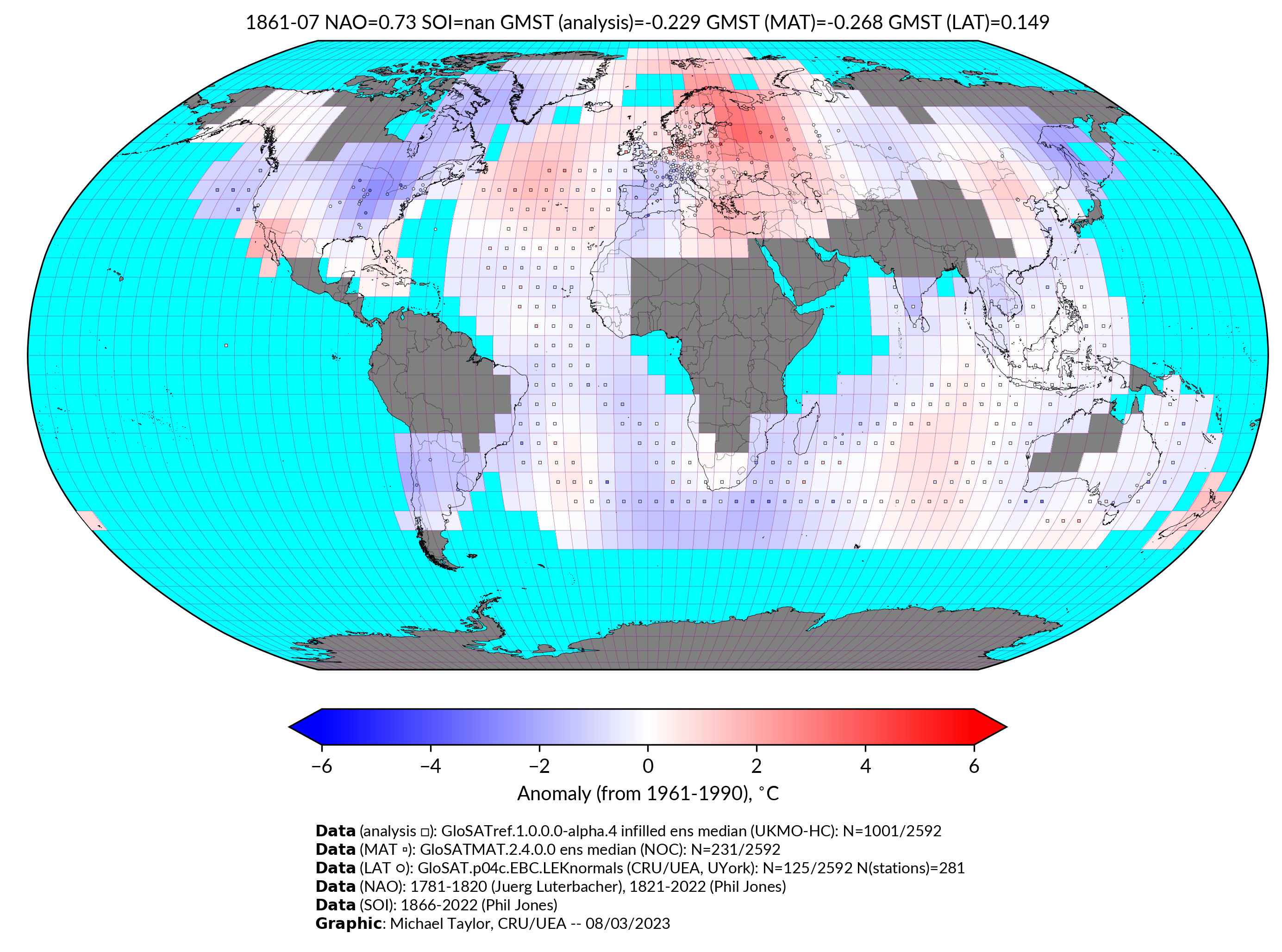 GloSAT temperature anomalies for Jul 1861
