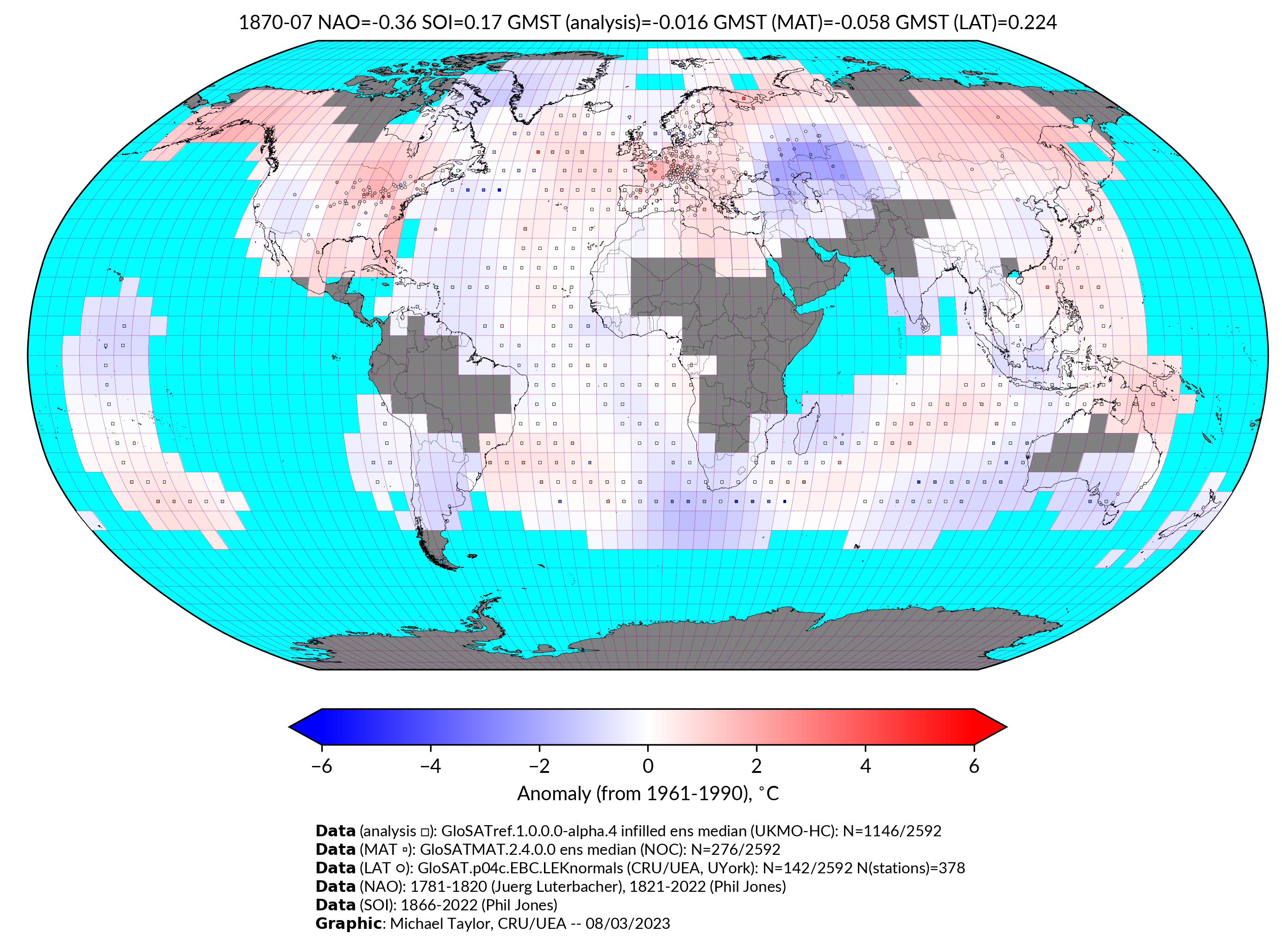 GloSAT temperature anomalies for Jul 1870