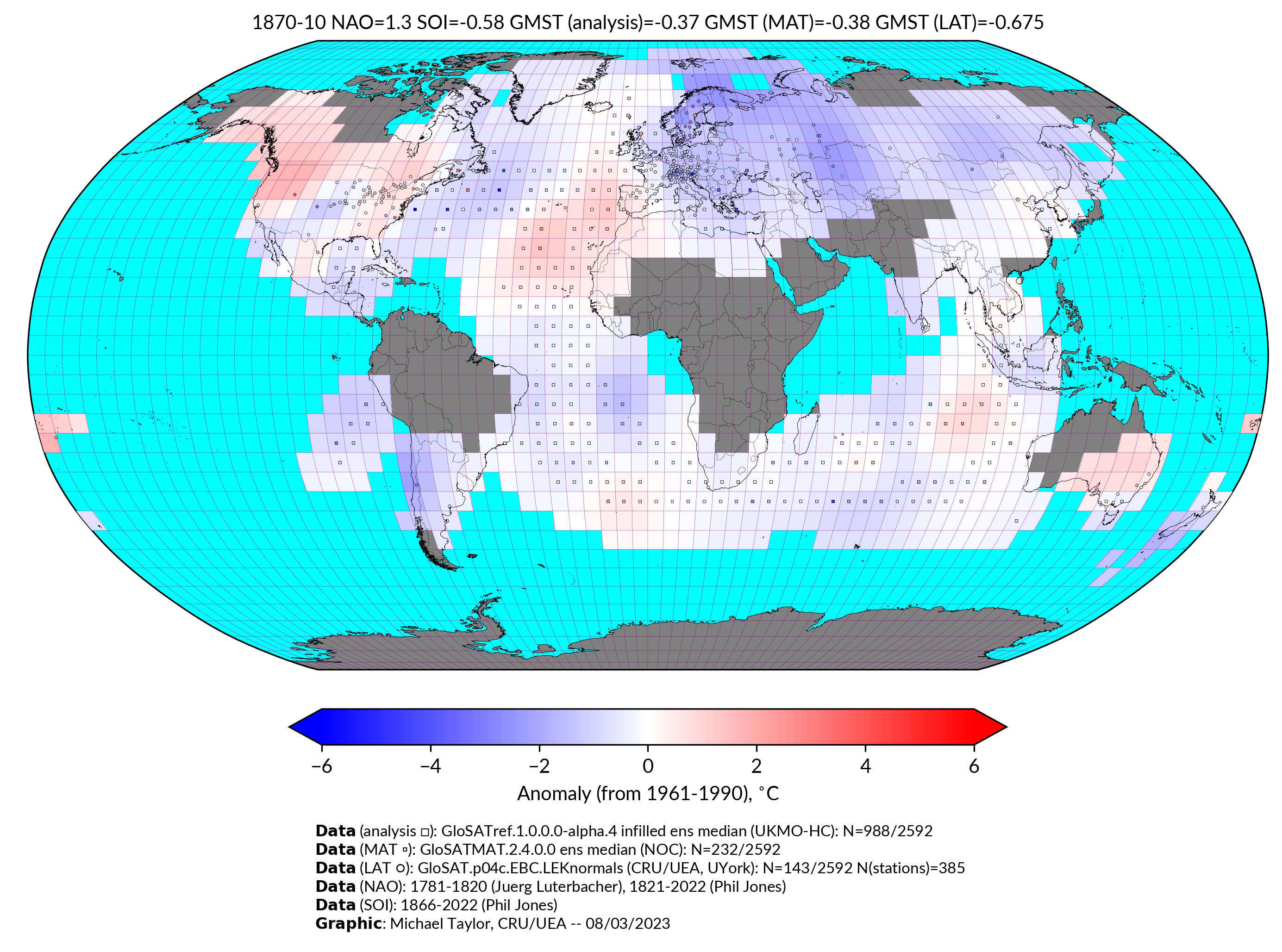 GloSAT temperature anomalies for Oct 1870
