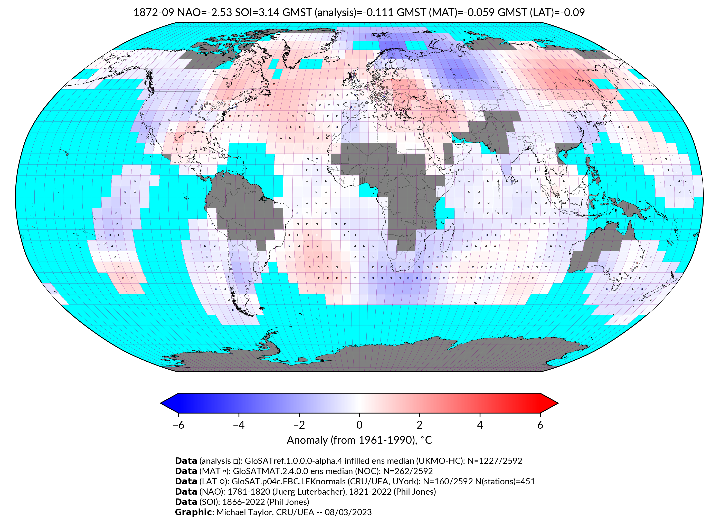 GloSAT temperature anomalies for Sep 1872