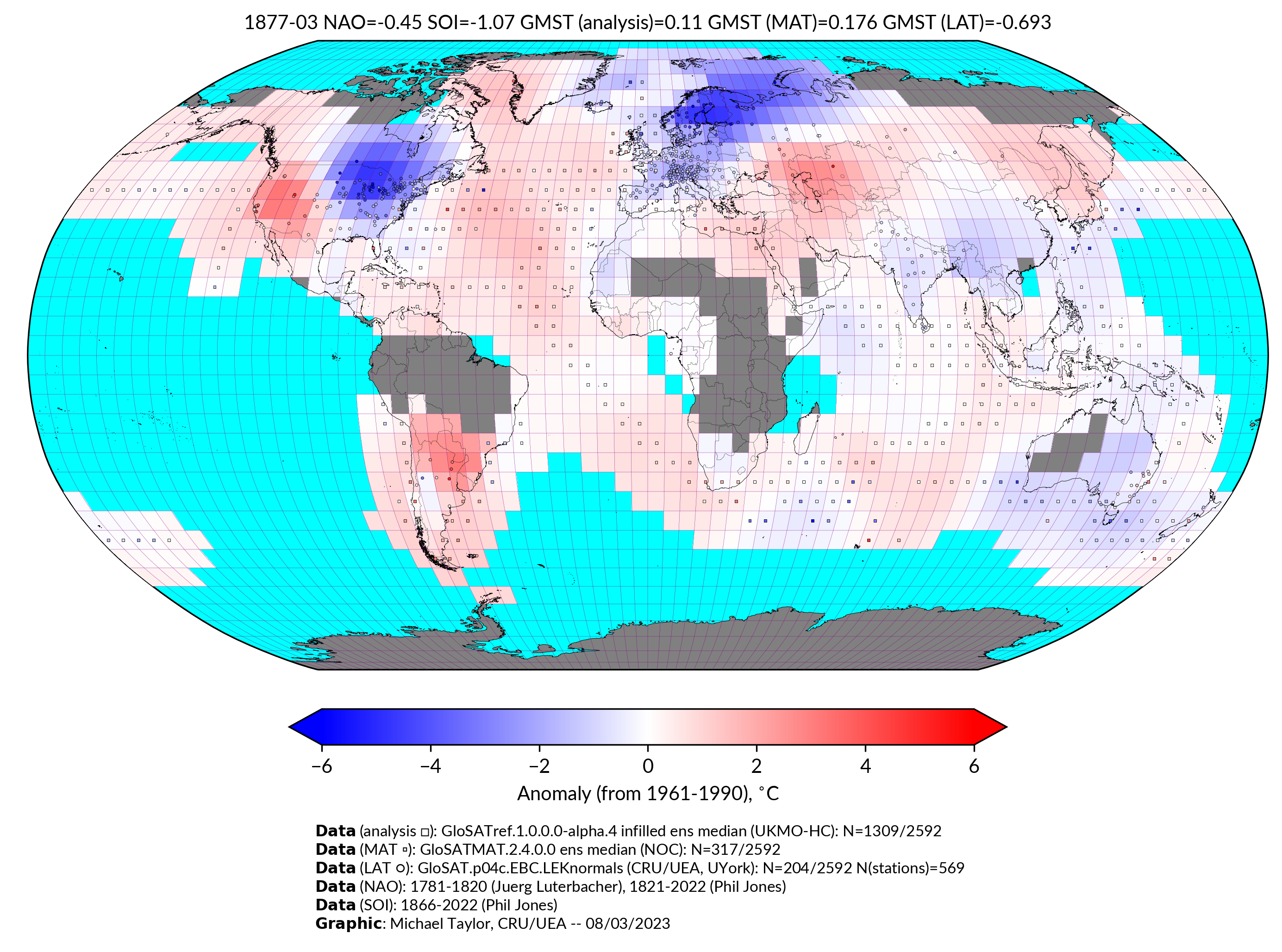 GloSAT temperature anomalies for Mar 1877