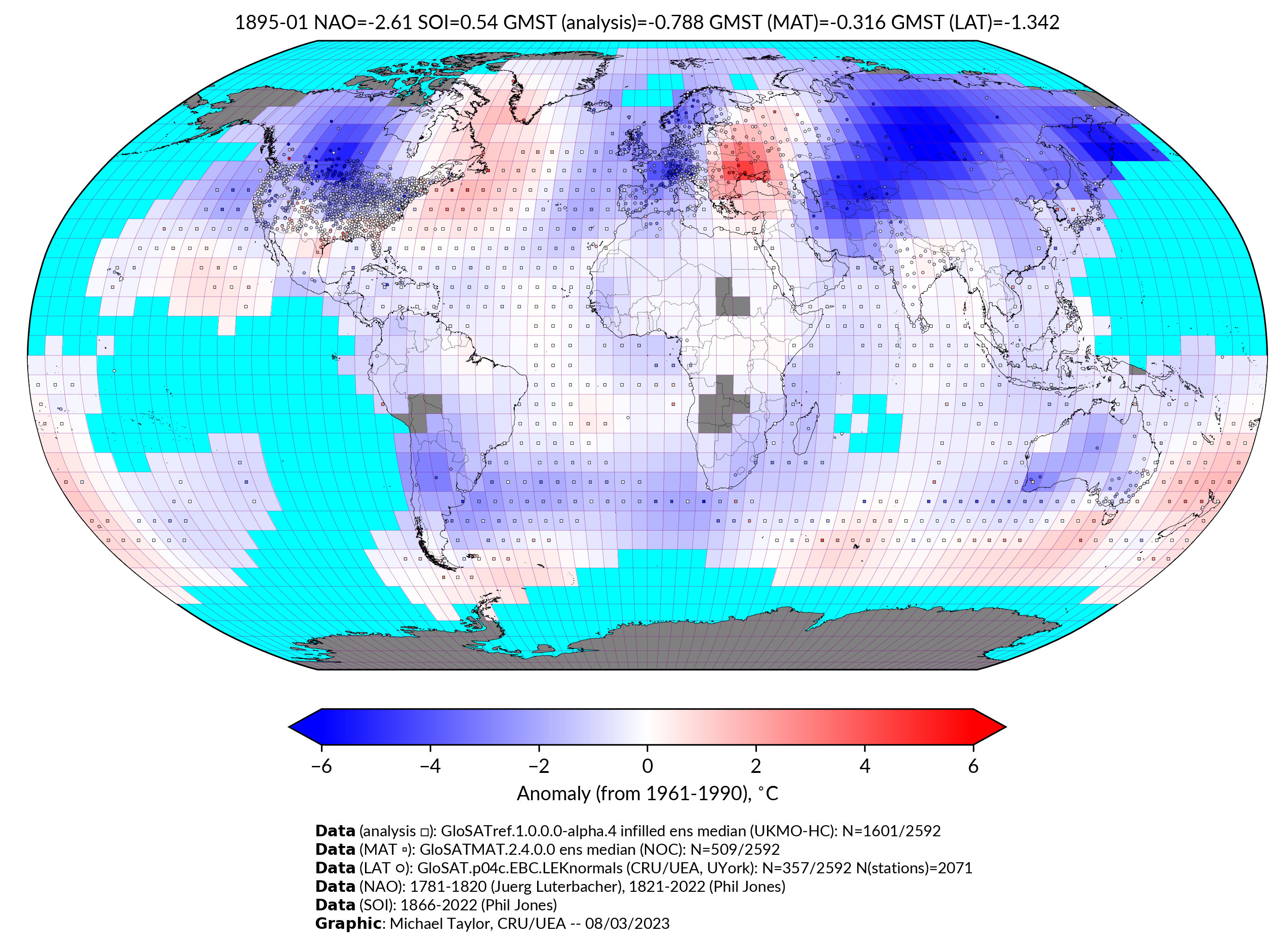 GloSAT temperature anomalies for Jan 1895