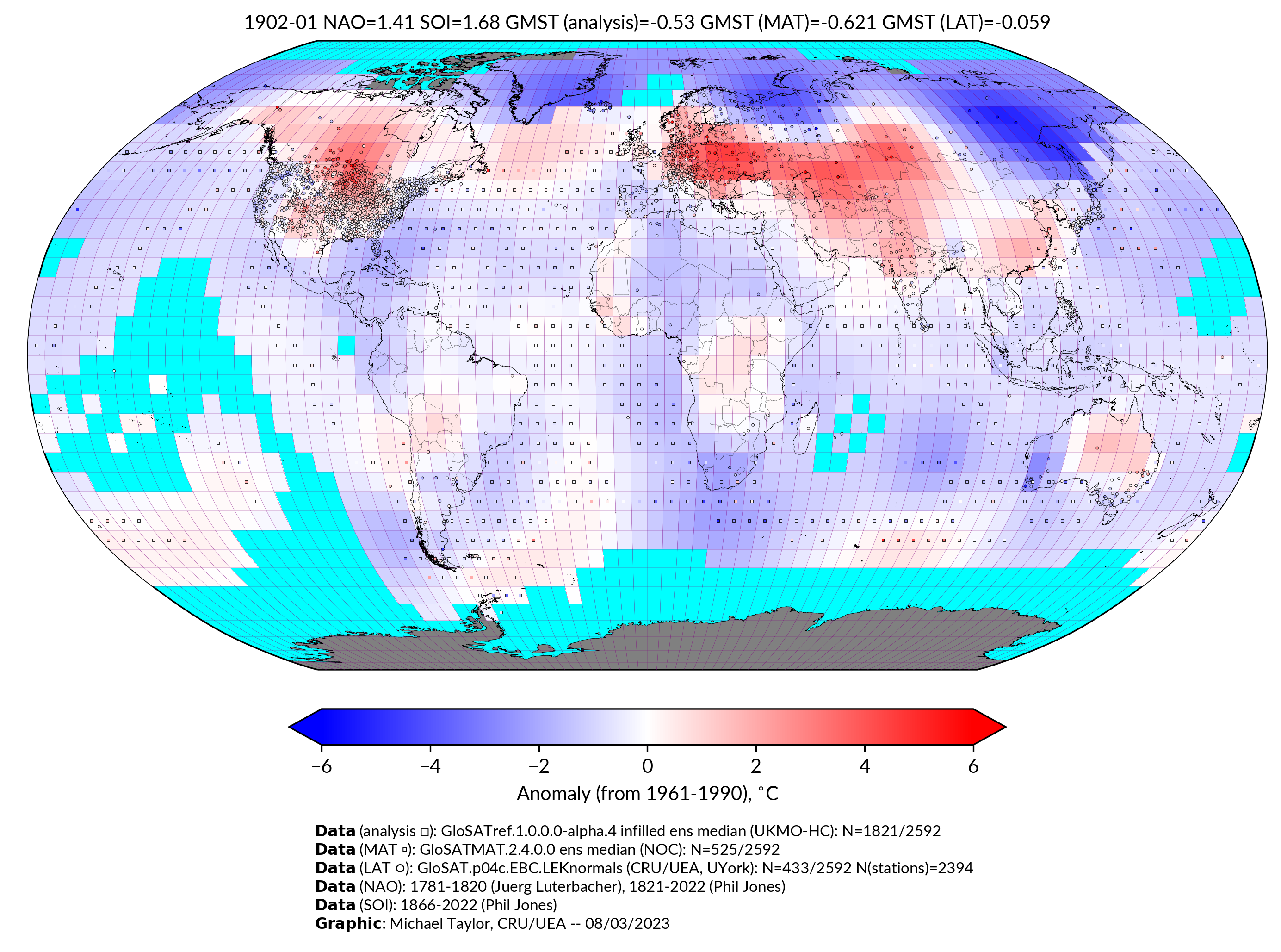 GloSAT temperature anomalies for Jan 1902