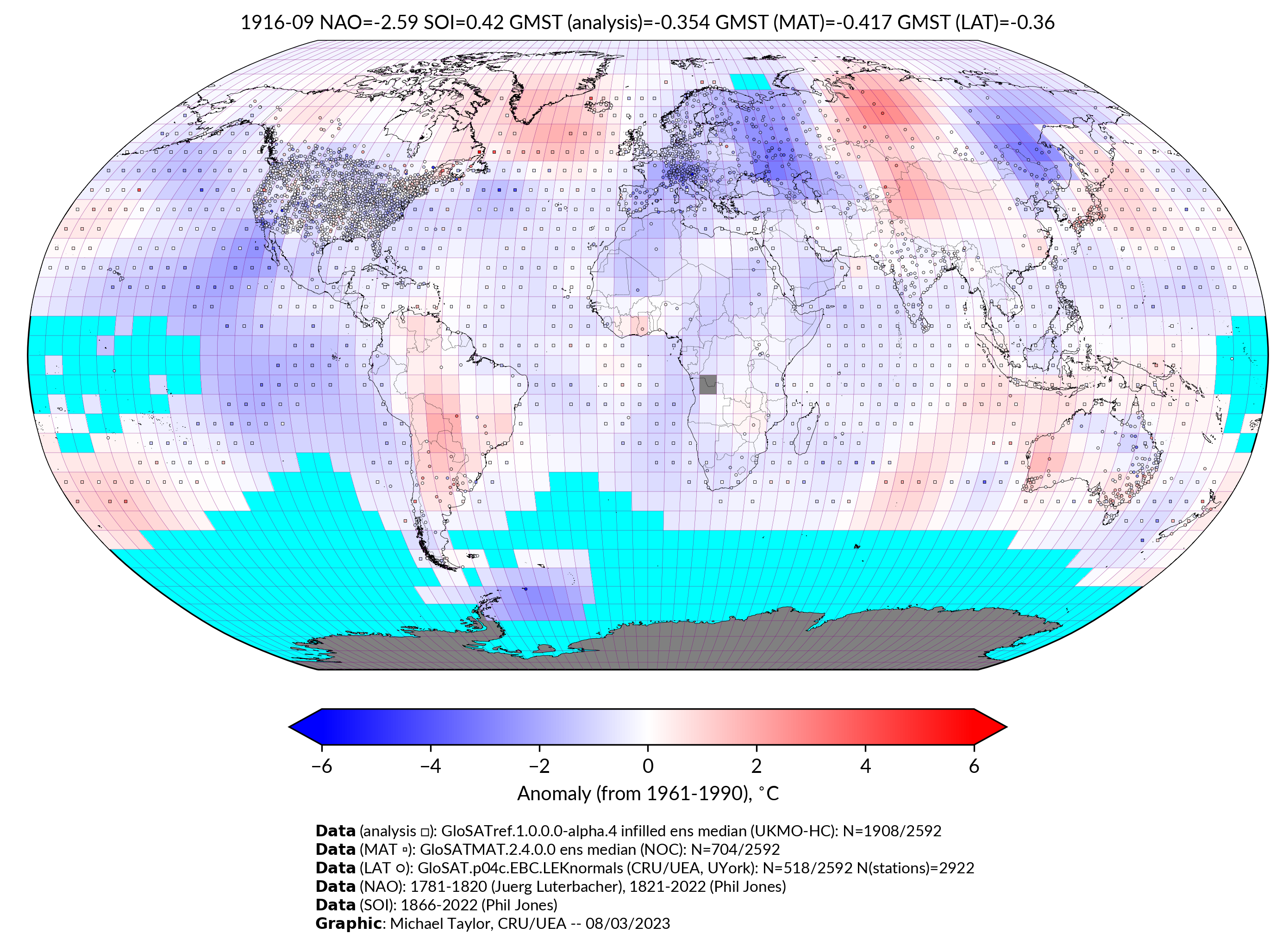GloSAT temperature anomalies for Sep 1916