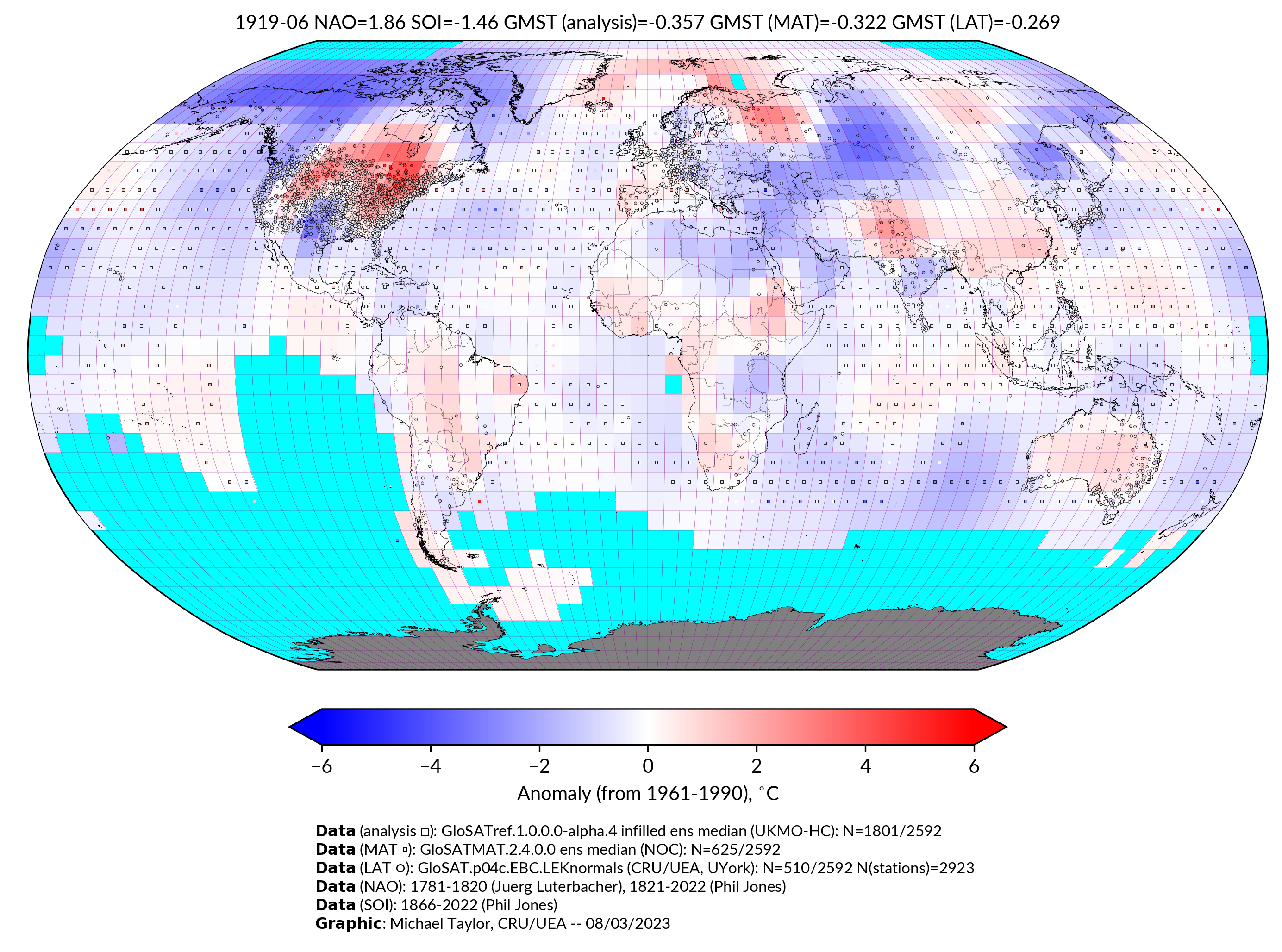 GloSAT temperature anomalies for Jun 1919