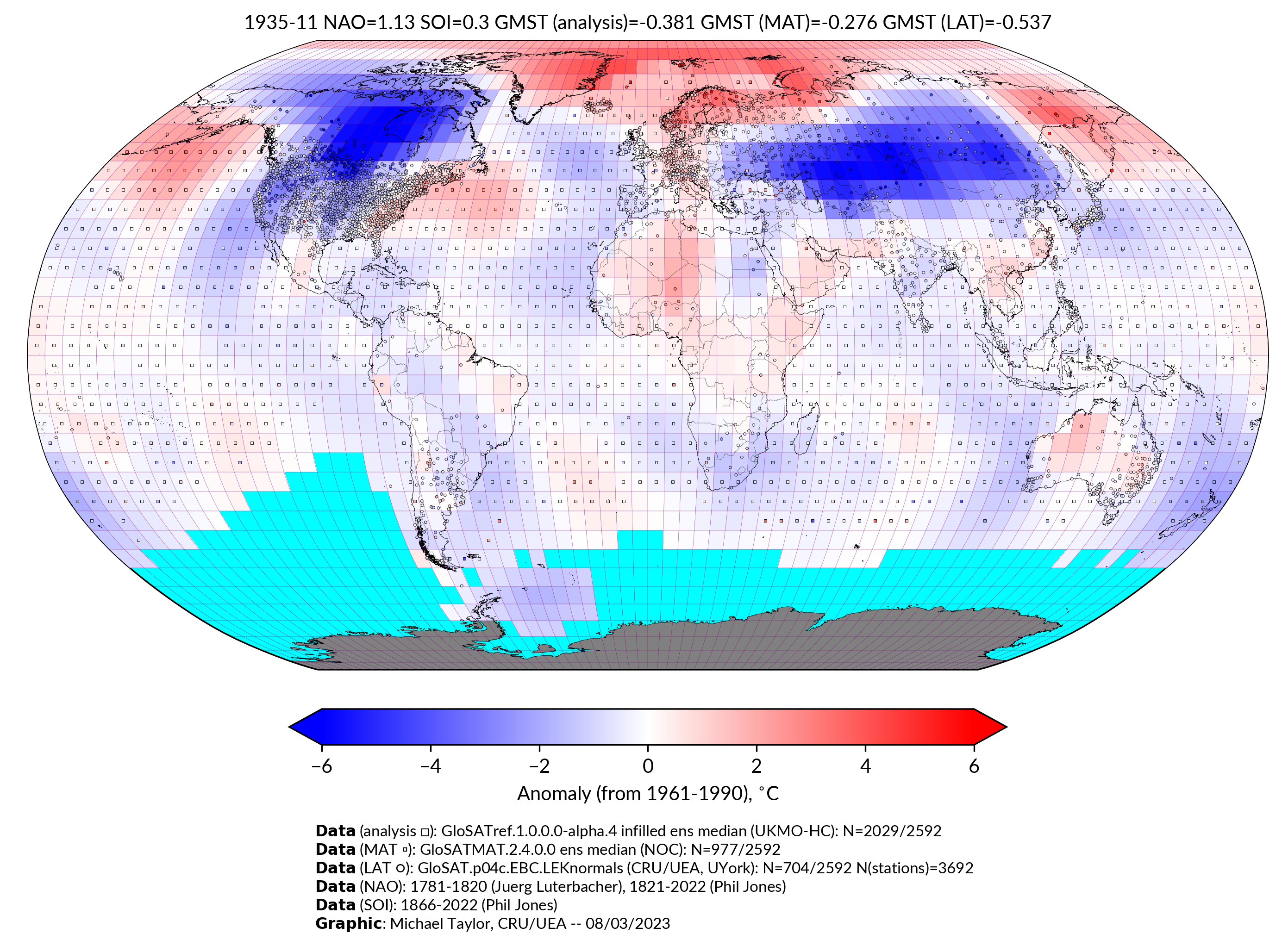 GloSAT temperature anomalies for Nov 1935
