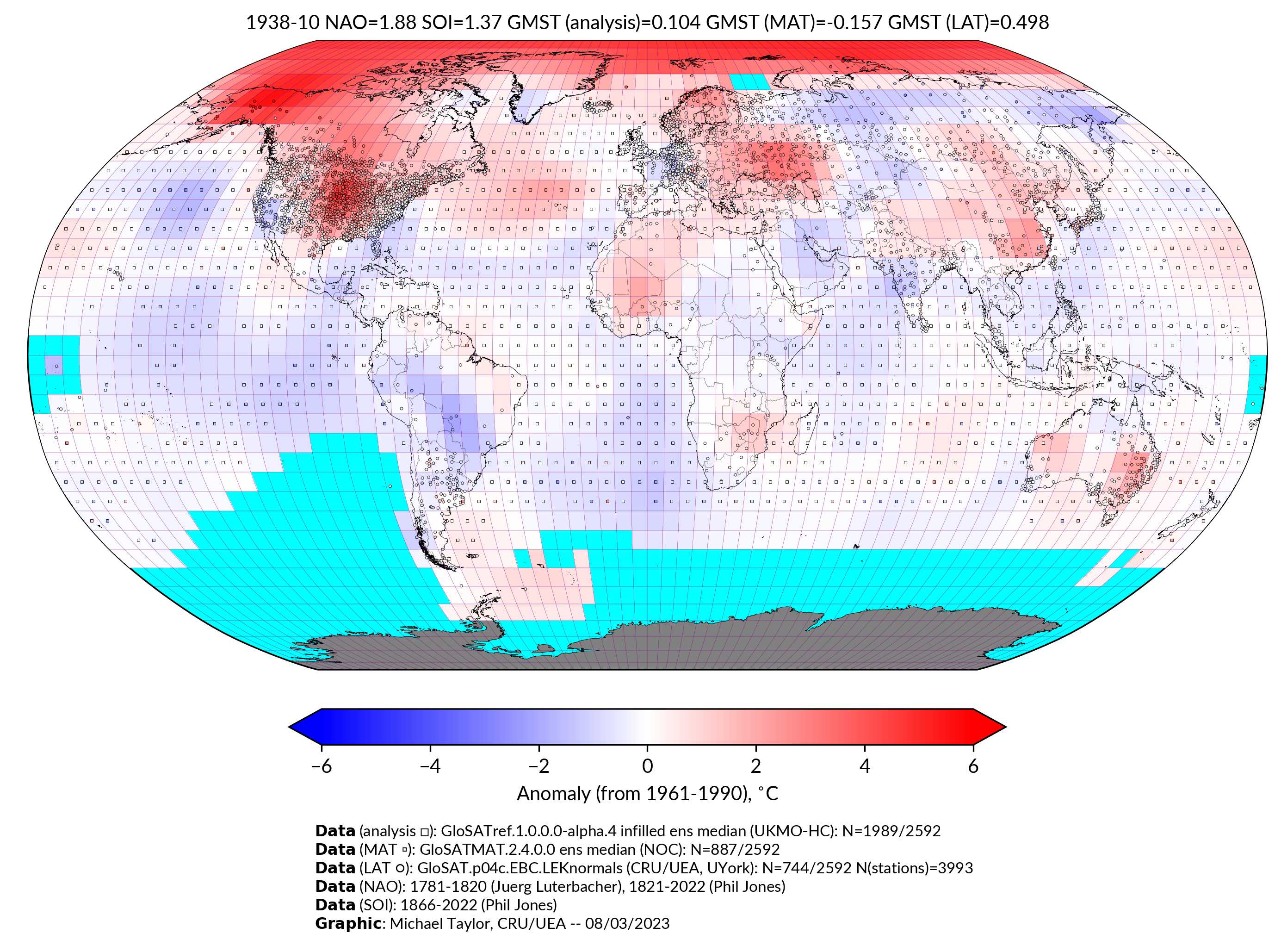 GloSAT temperature anomalies for Oct 1938