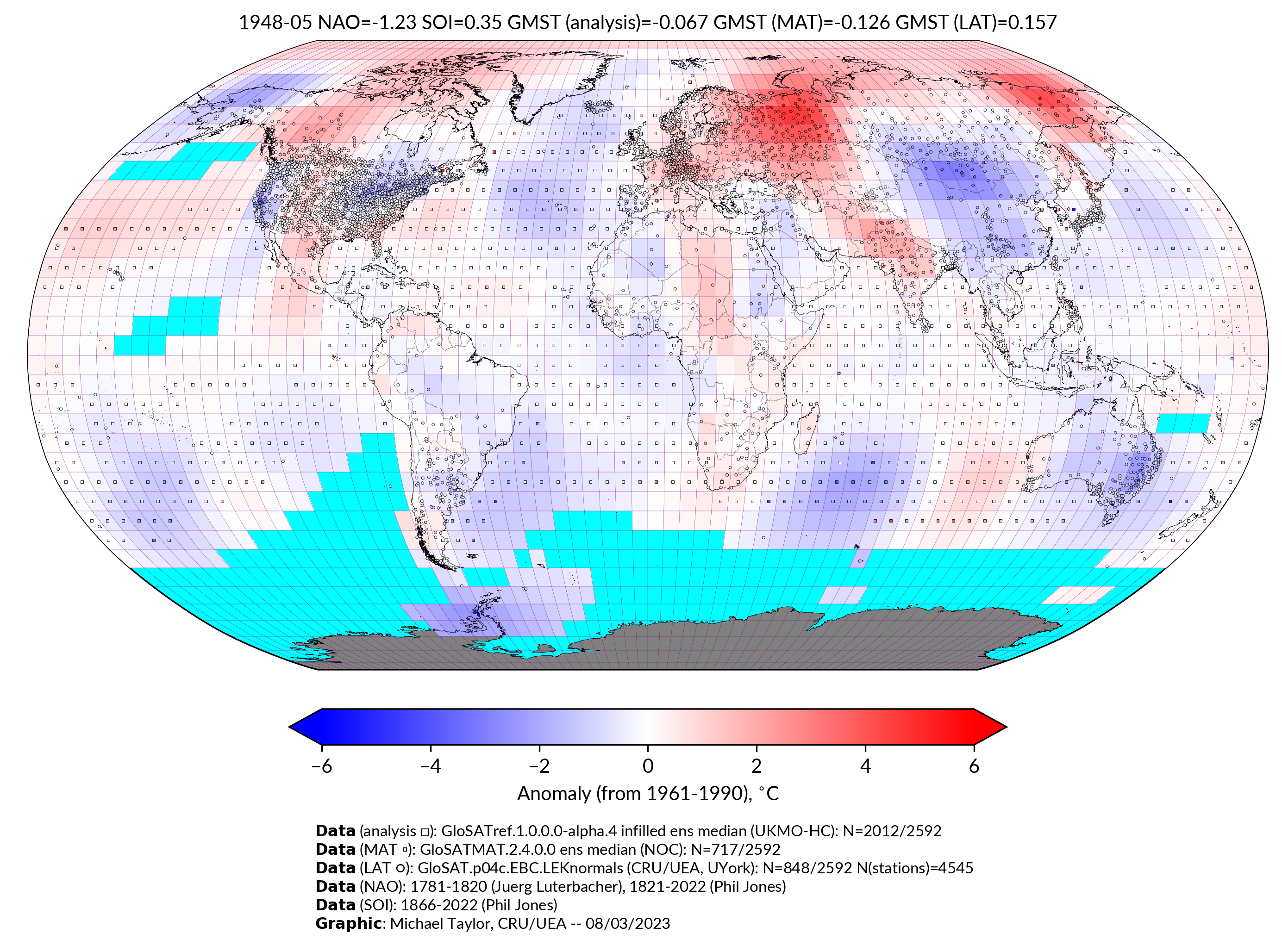 GloSAT temperature anomalies for May 1948