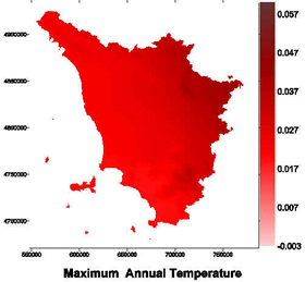 Tuscany annual rainfall trends
