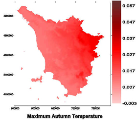 Tuscany autumn rainfall trends