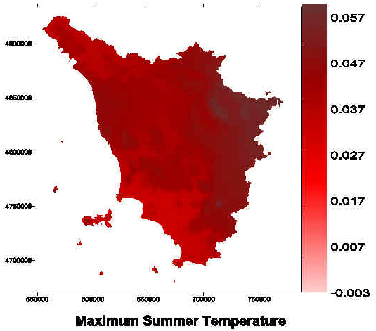 Tuscany summer precip trends